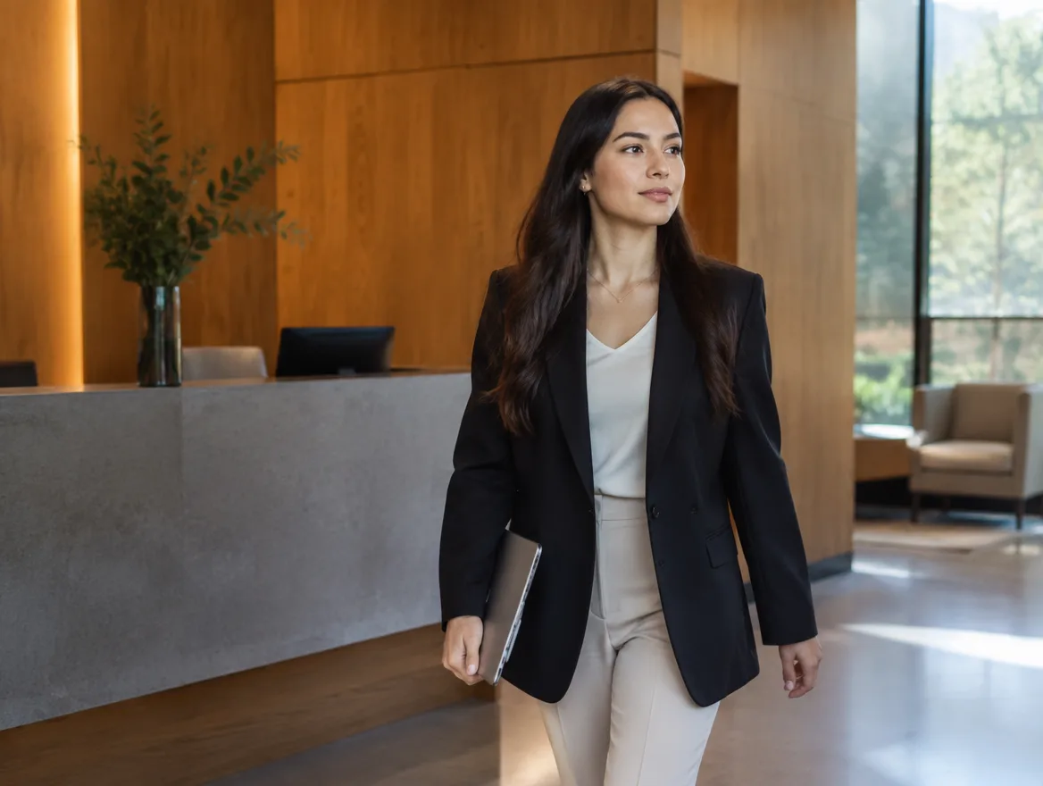 Recepción moderna de una empresa profesional